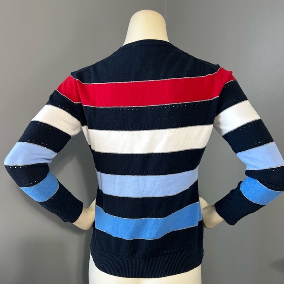 Brooks Brothers Red white Blue Striped Crewneck 3/4 sleeve Sweater - Picture 3 of 7